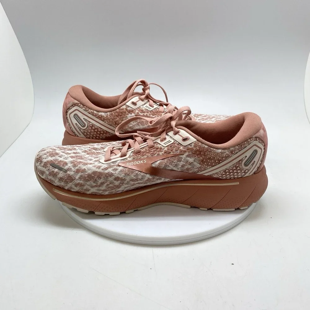 Brooks Sneakers Womens 10 Ghost 14 1203561B265 Pink Print Running Athletic Shoes